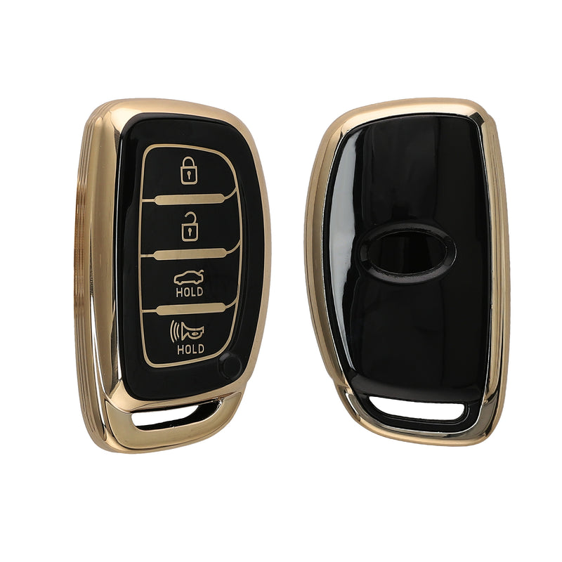 kwmobile Car Key Cover Compatible with Hyundai 4-Button Sonata Tucson Ioniq - Silicone Protective Cover