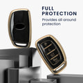 kwmobile Car Key Cover Compatible with Hyundai 4-Button Sonata Tucson Ioniq - Silicone Protective Cover