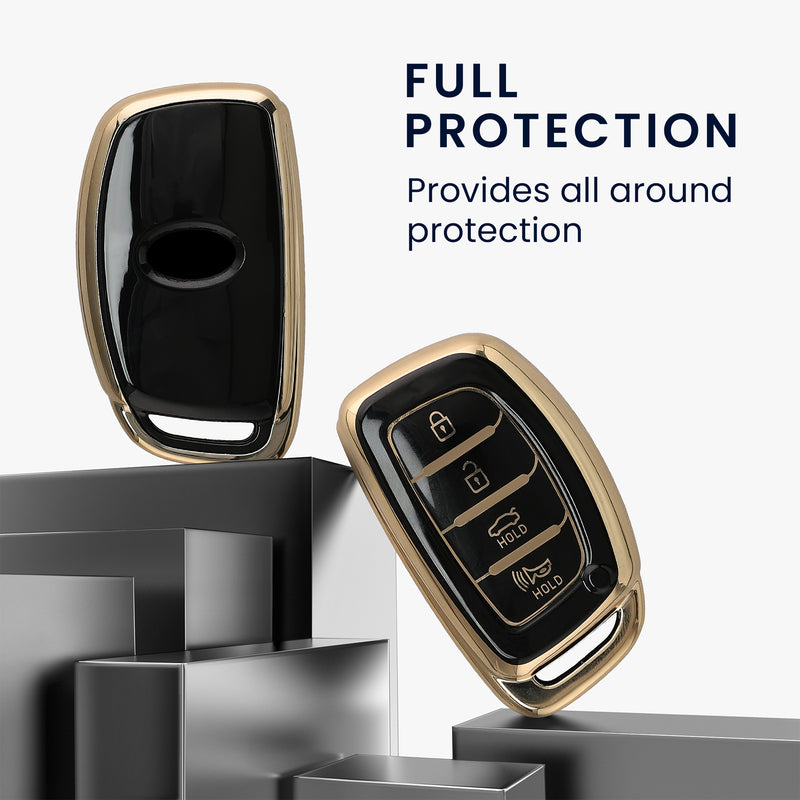kwmobile Car Key Cover Compatible with Hyundai 4-Button Sonata Tucson Ioniq - Silicone Protective Cover
