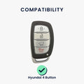 kwmobile Car Key Cover Compatible with Hyundai 4-Button Sonata Tucson Ioniq - Silicone Protective Cover