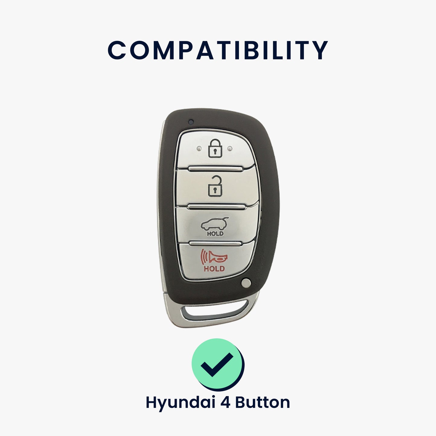 kwmobile Car Key Cover Compatible with Hyundai 4-Button Sonata Tucson Ioniq - Silicone Protective Cover