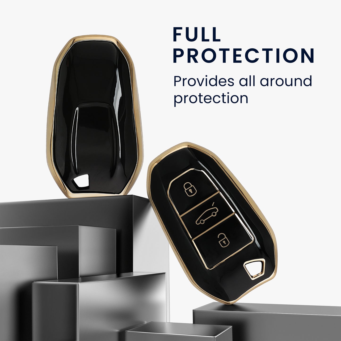 kwmobile Car Key Cover compatible with Opel 3-Button Smart Key Keyless Go - Key Cover Case