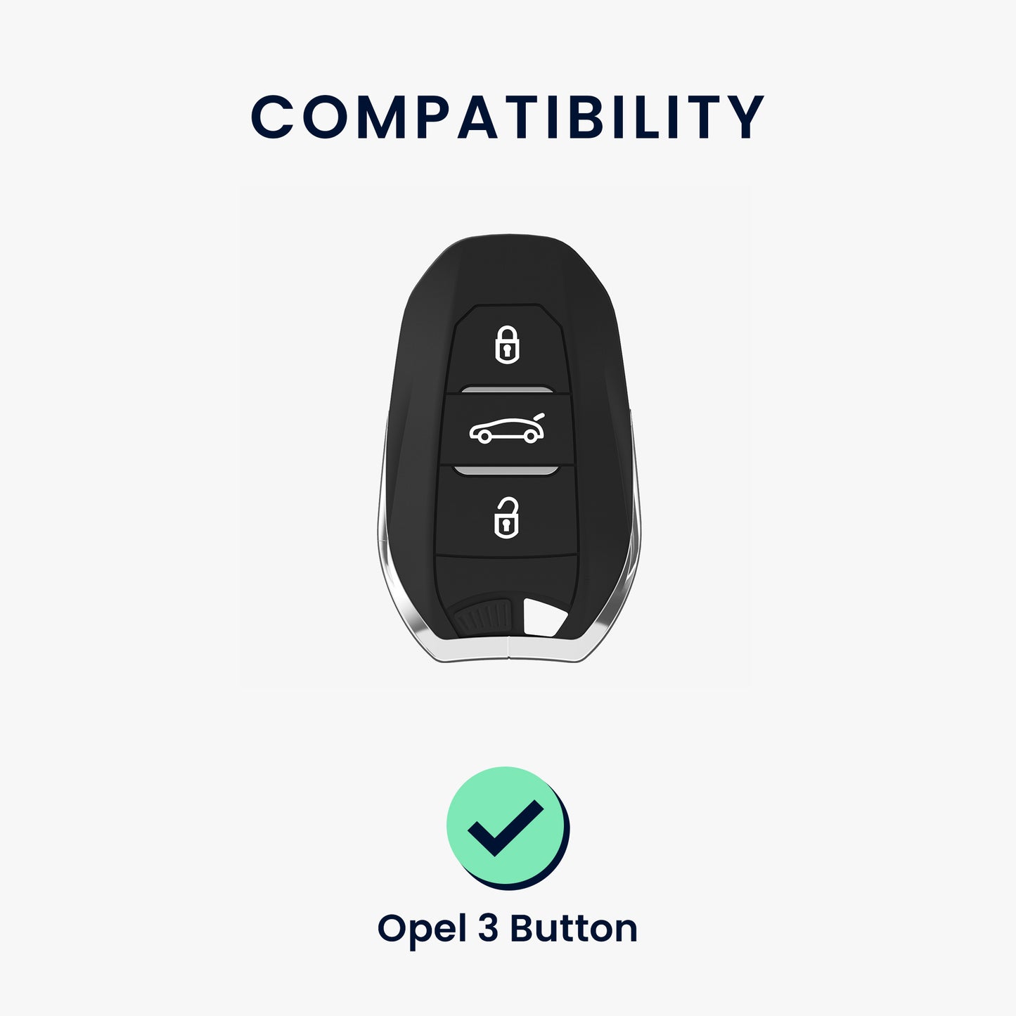 kwmobile Car Key Cover compatible with Opel 3-Button Smart Key Keyless Go - Key Cover Case