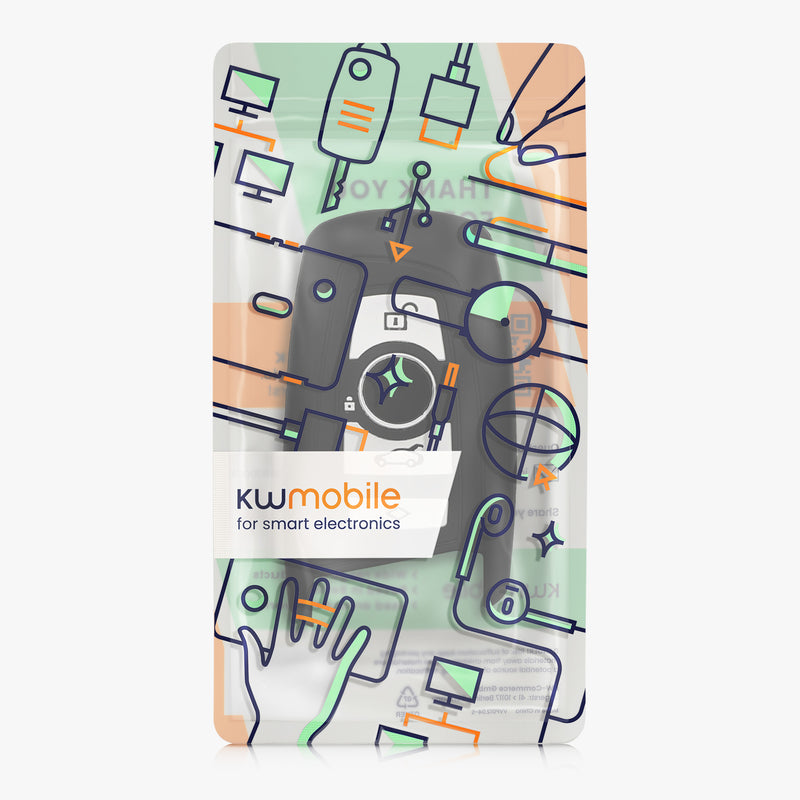 kwmobile Car Key Cover Compatible with BMW 4-Button SmartKey Car Key
