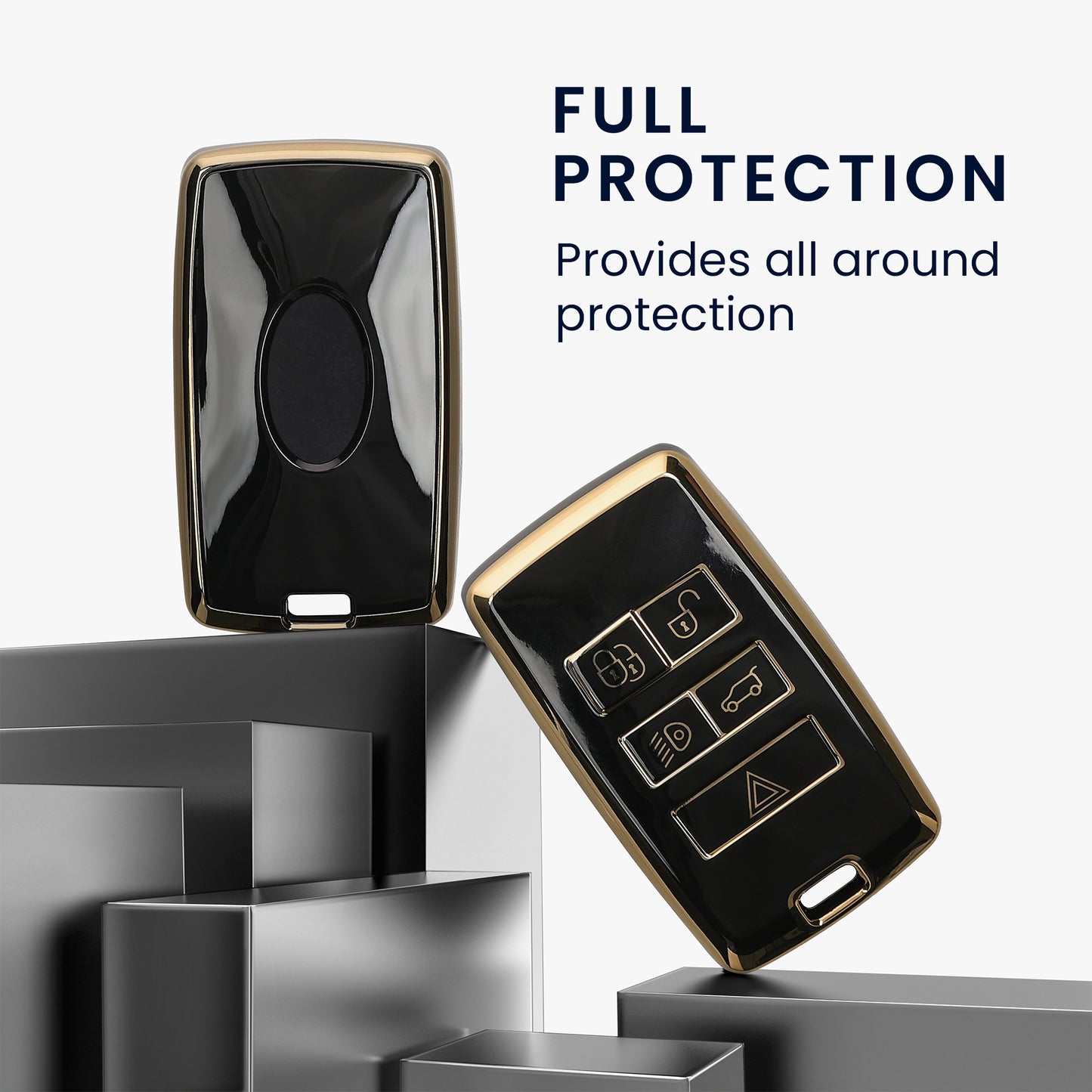 kwmobile Car Key Case compatible with Jaguar Range Rover E-Pace I-Pace 5-Button Car Key