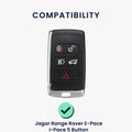 kwmobile Car Key Case compatible with Jaguar Range Rover E-Pace I-Pace 5-Button Car Key