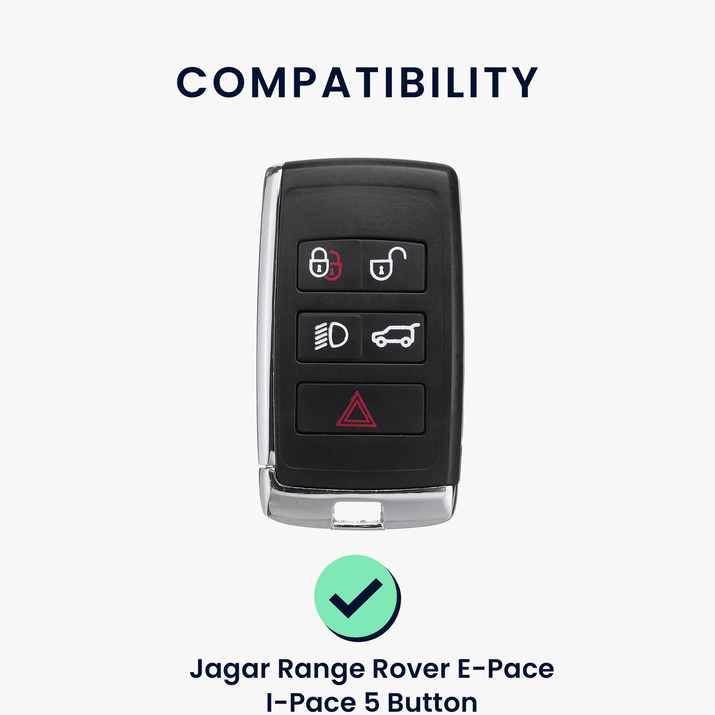 kwmobile Car Key Case compatible with Jaguar Range Rover E-Pace I-Pace 5-Button Car Key