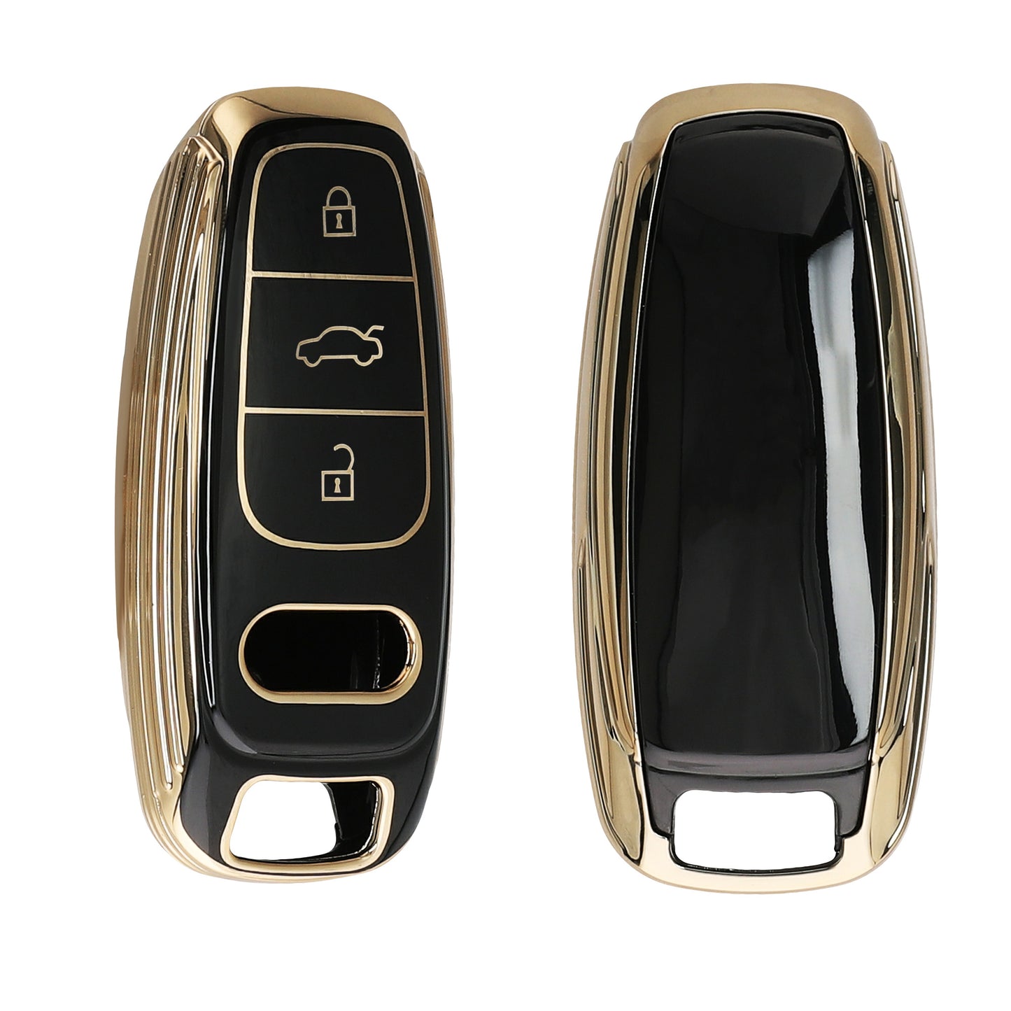 kwmobile Car Key Cover Compatible with Audi A6 A7 A8 Q7 Q8 E-Tron 3-Button Car Key Keyless