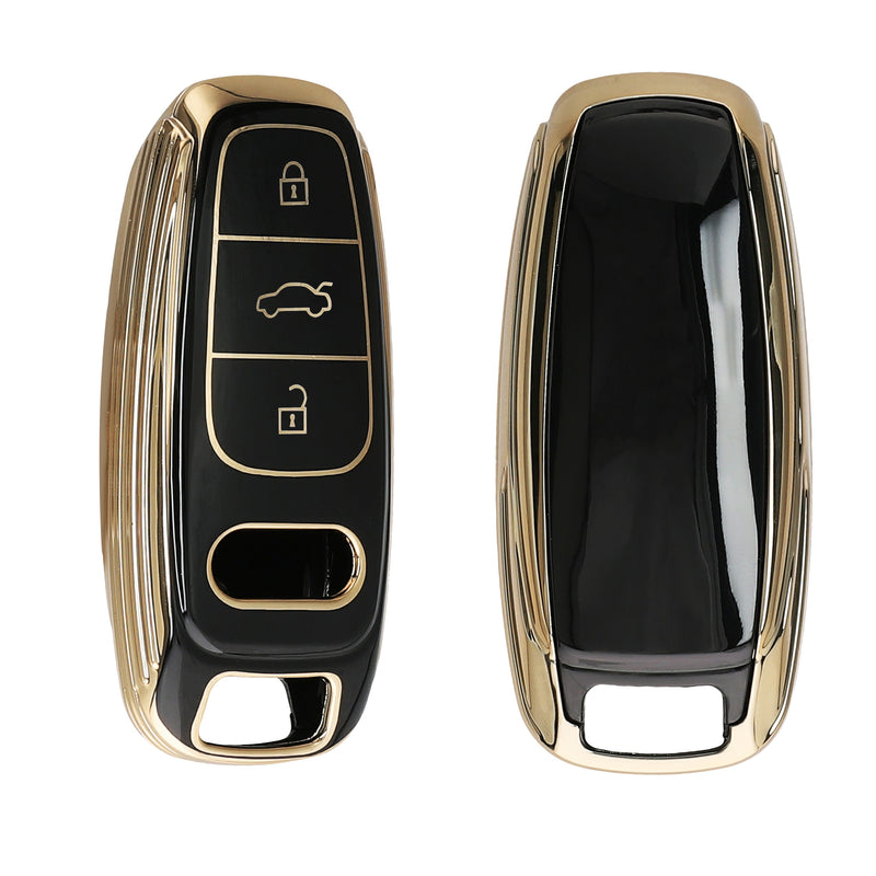 kwmobile Car Key Cover Compatible with Audi A6 A7 A8 Q7 Q8 E-Tron 3-Button Car Key Keyless