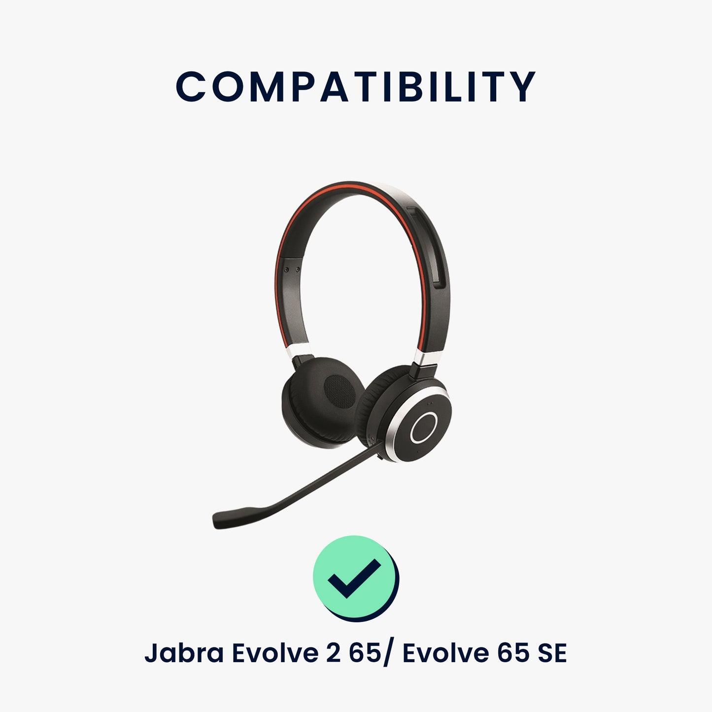 kwmobile Ear Pads for Jabra Evolve 2 65 / Evolve 65 SE Ear Cushions Replacement Headphone Spare Parts Over Ear Headphones