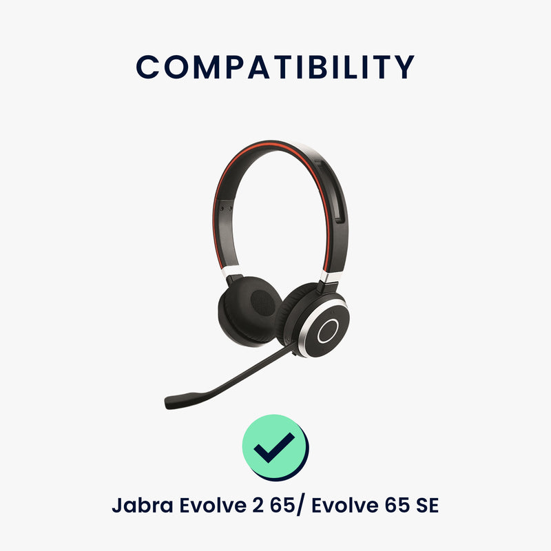 kwmobile Ear Pads for Jabra Evolve 2 65 / Evolve 65 SE Ear Cushions Replacement Headphone Spare Parts Over Ear Headphones