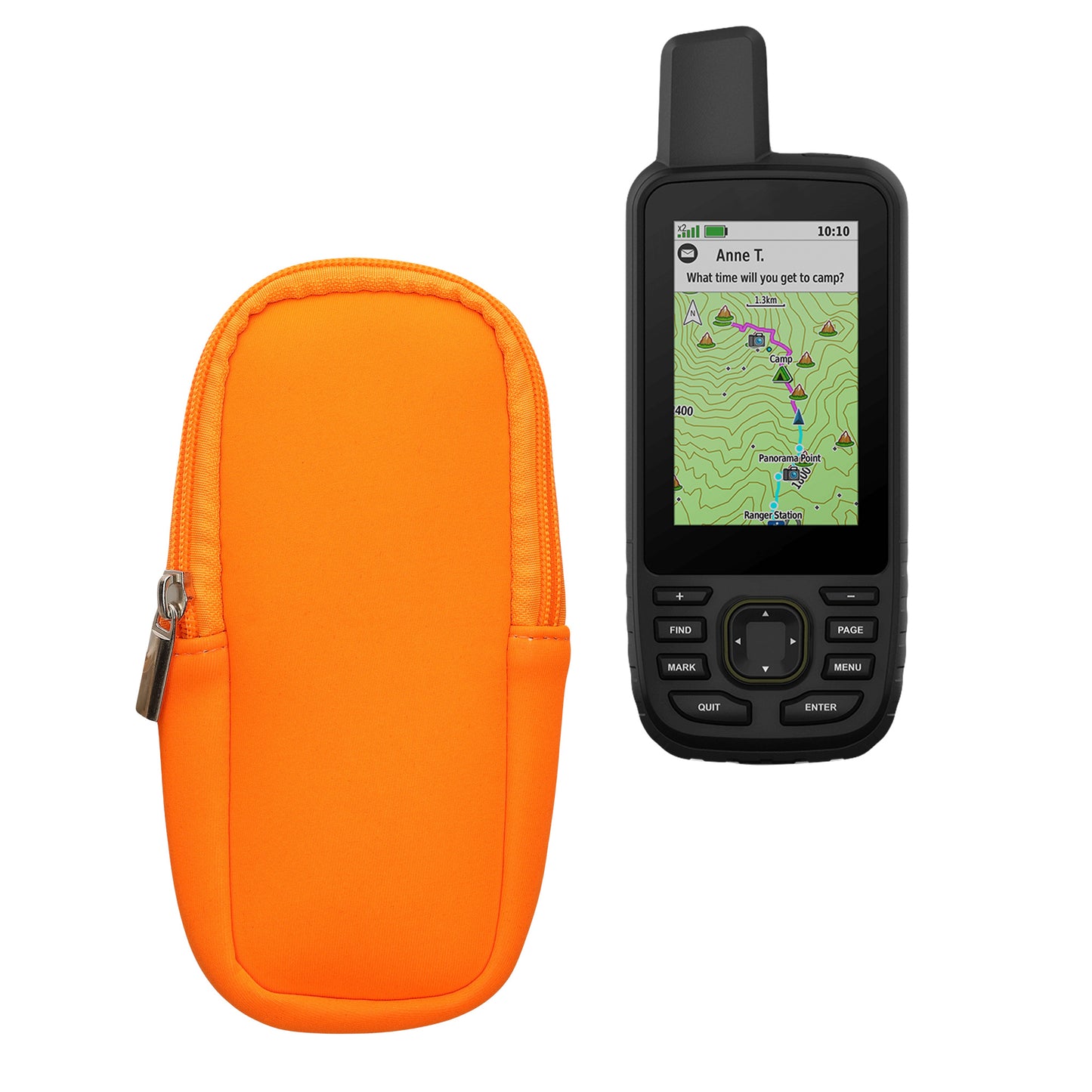 kwmobile Tasche kompatibel mit Garmin GPSMAP 66sr / GPSMAP 67 / GPSMAP 66i - GPS Handgerät Neopren Hülle - Schutzcover Navi Neon Orange Neon Orange  