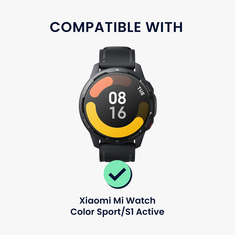 kwmobile Replacement Strap Compatible with Xiaomi Watch S4/S4 Sport/S3/S2/Watch S1 Active/Redmi Watch 5 Active Strap Fitness Tracker Band Made of Silicone Carbon Print Band for Smartwatch