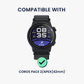 kwmobile Replacement Strap Compatible with COROS PACE 2 / APEX (42mm) Watch Band - Silicone Fitness Tracker Strap - Carbon Print Band for Smartwatch
