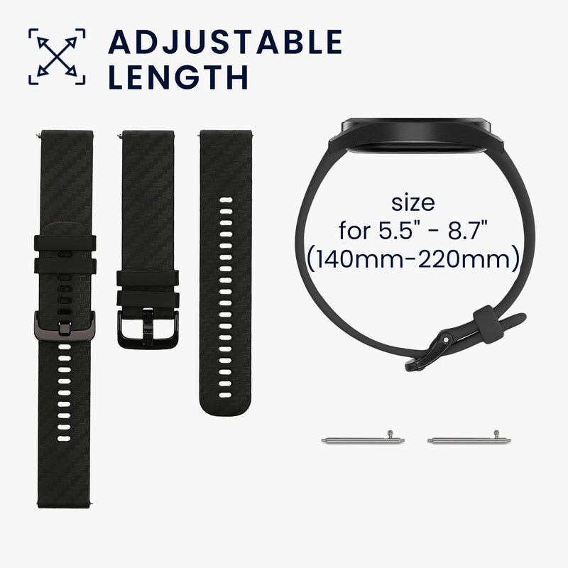 kwmobile Replacement Strap Compatible with COROS PACE 2 / APEX (42mm) Watch Band - Silicone Fitness Tracker Strap - Carbon Print Band for Smartwatch