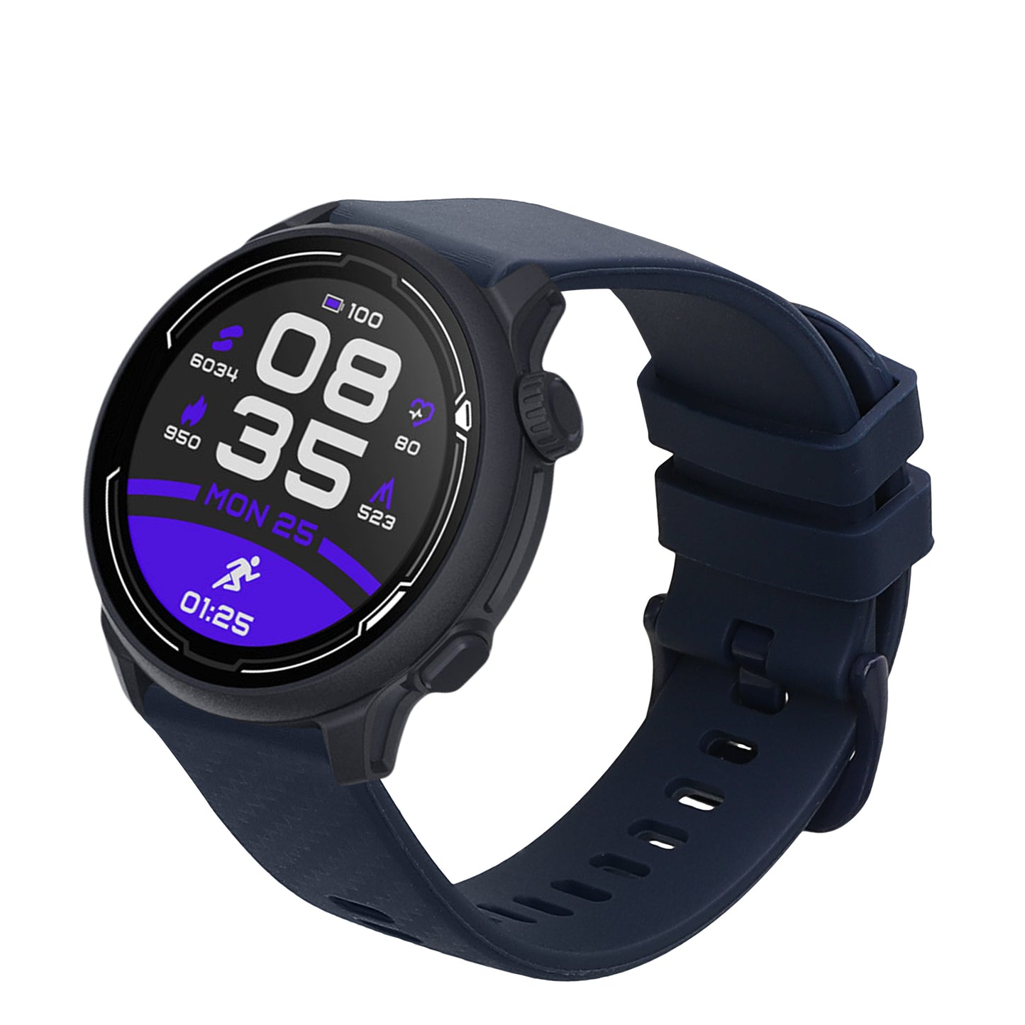 kwmobile Ersatzarmband kompatibel mit COROS PACE 2 / APEX (42mm) Armband - Fitnesstracker Band aus Silikon - Carbon Print Band für Smartwatch - Dunkelblau Dunkelblau  