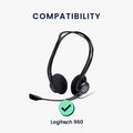 kwmobile Ear Pads for Logitech PC960 / H960 / H650E / H820E Earpads Replacement Parts Headphone Replacement Pads for Over-Ear Headphones