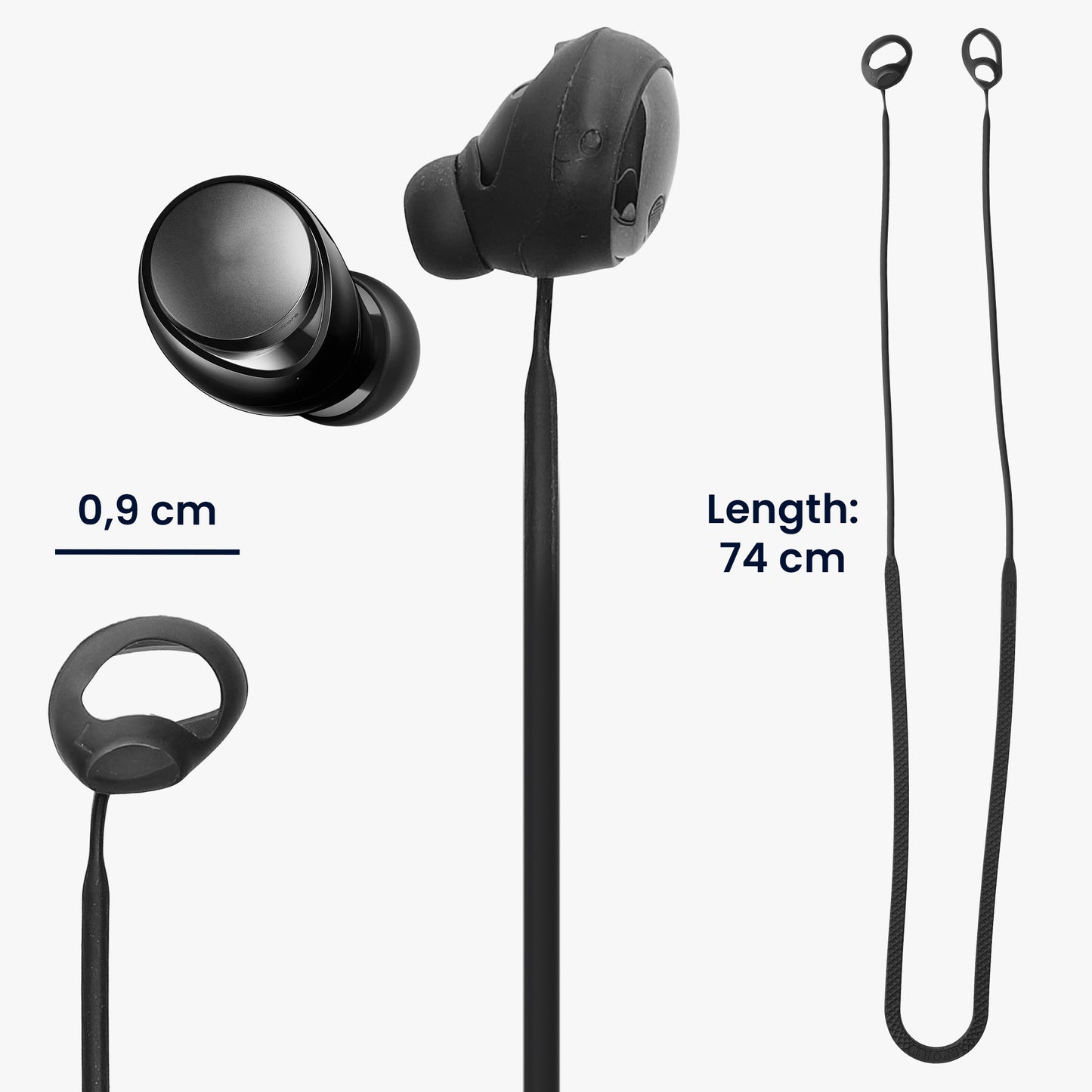 kwmobile Lanyard Compatible with Anker Soundcore Space A40 Headphones - Headphone Holder Strap