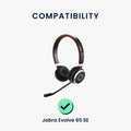 kwmobile Ear Pads for Jabra Evolve 65 SE Earpads Replacement Ear Pads Headphone Spare Parts Headphone Replacement Pads for Over Ear Headphones
