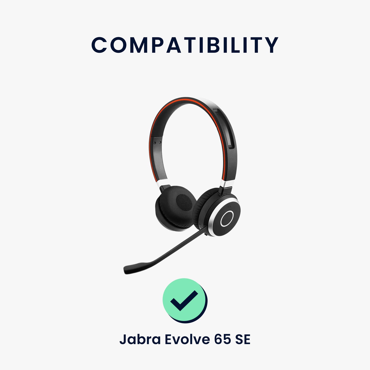 kwmobile Ear Pads for Jabra Evolve 65 SE Earpads Replacement Ear Pads Headphone Spare Parts Headphone Replacement Pads for Over Ear Headphones