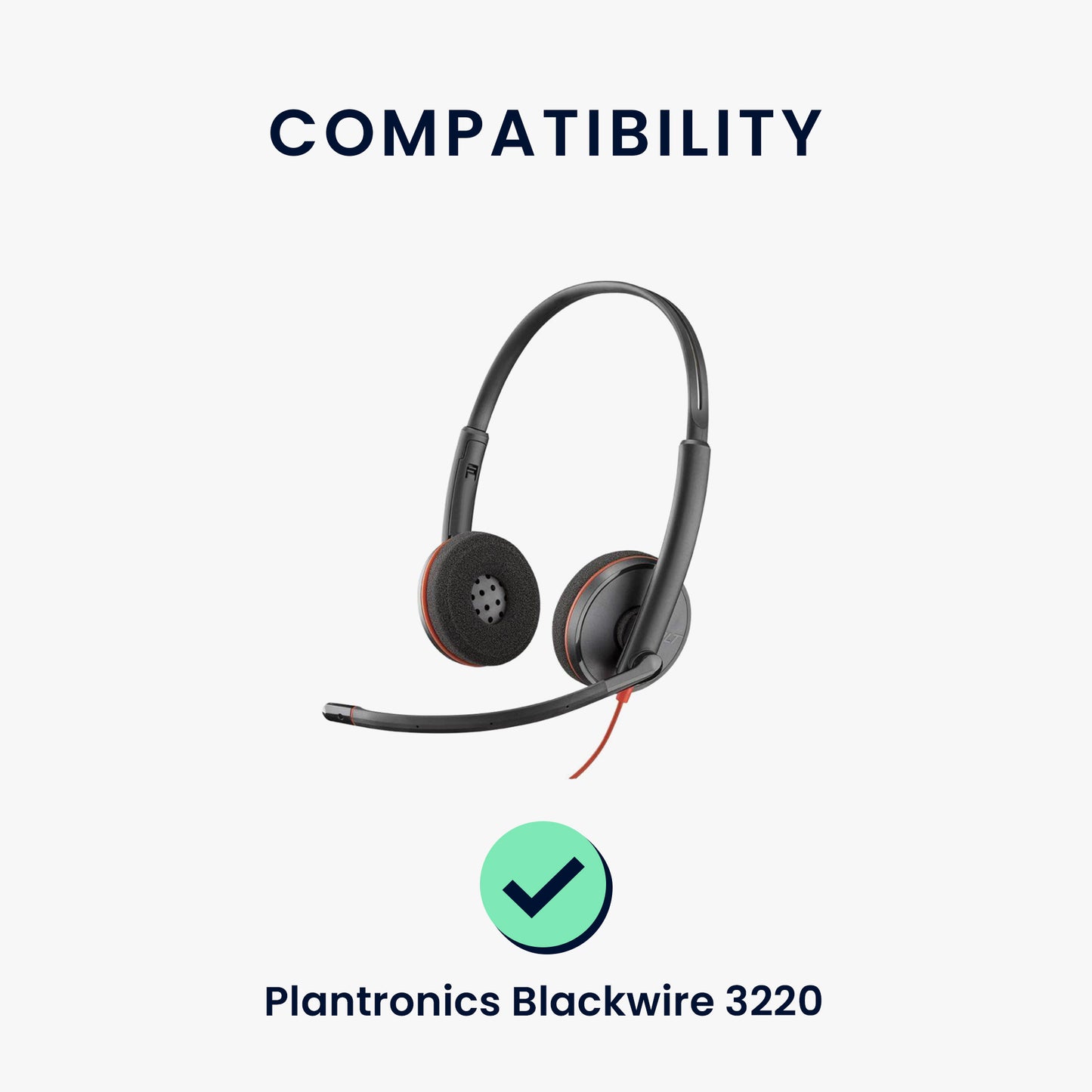 kwmobile Ear Pads for Plantronics Blackwire 3220 Earpads Replacement Ear Cushions Headphone Spare Parts Headphone Replacement Cushions Over Ear Headphones