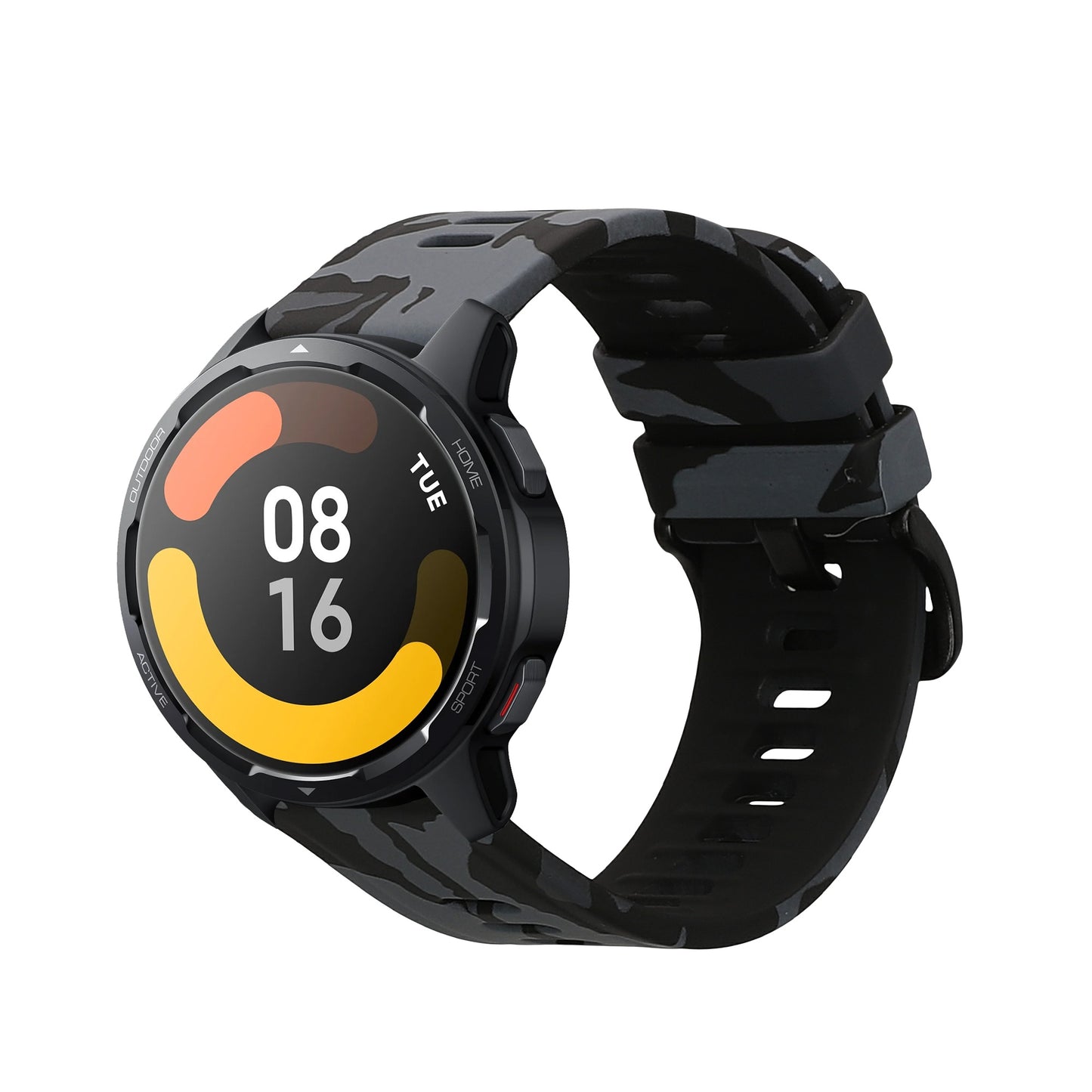 kwmobile Armband kompatibel mit Xiaomi Watch S4/S4 Sport/S3/S2/Watch S1 Active/Redmi Watch 5 Active Armband - Fitnesstracker Sportarmband Band aus TPU und Silikon - Camouflage Dunkelgrau Schwarz Hellgrau Dunkelgrau  [dsg02]
