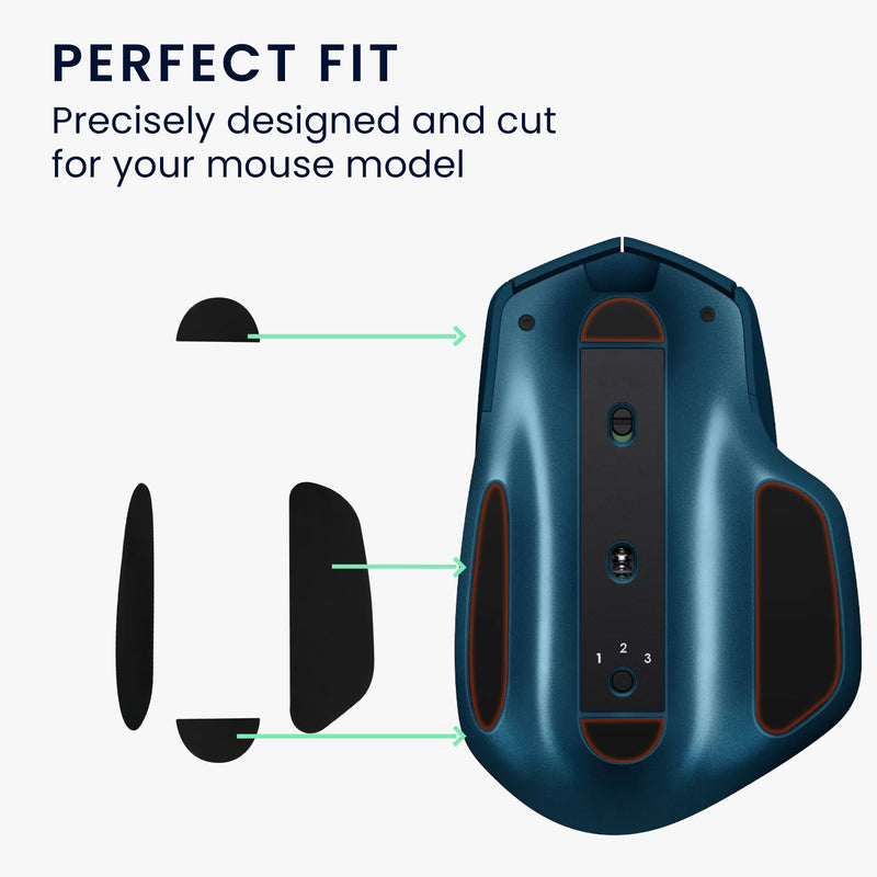 kwmobile Mouse Feet Sticker compatible with Logitech MX Master 2S Replacement Gliders Mouse Feet Precision Fit Mouse Glides