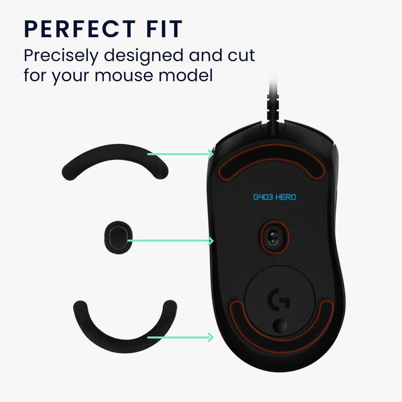 kwmobile Mouse Feet Stickers compatible with Logitech G403 / G603 / G703 Replacement Gliders Mouse Feet Precision Fit Mouse Glides