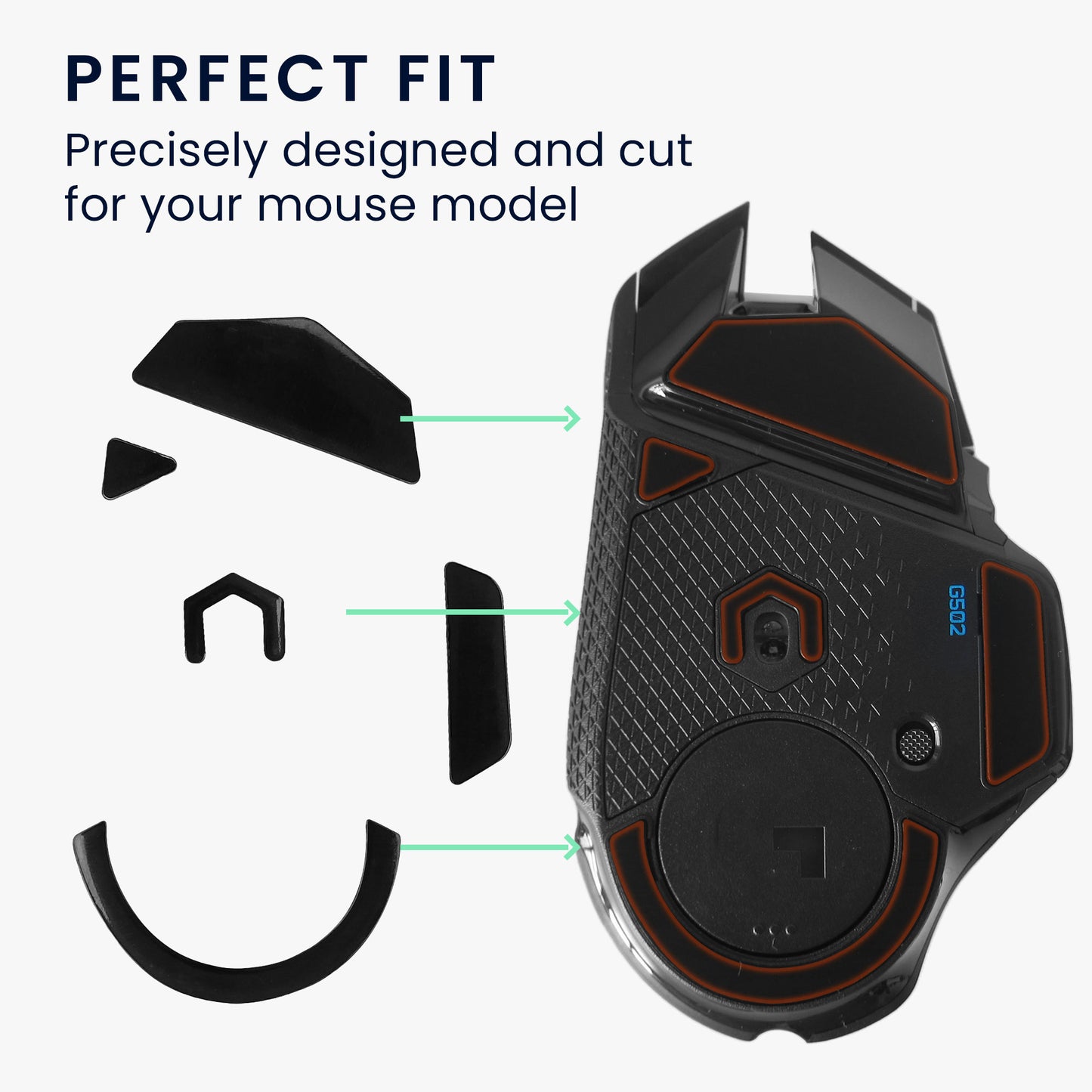 kwmobile Mouse Feet Sticker compatible with Logitech G502 wireless Replacement Gliders Mouse Skates precisely fitting Mouse Glides