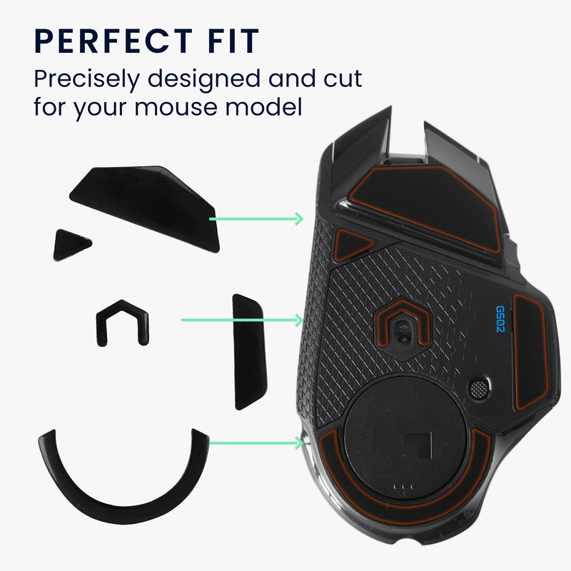 kwmobile Mouse Feet Sticker compatible with Logitech G502 wireless Replacement Gliders Mouse Skates precisely fitting Mouse Glides