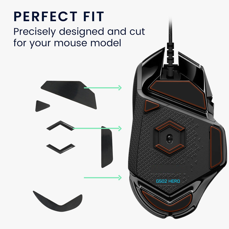 kwmobile Mouse Feet Sticker compatible with Logitech G502 wired Replacement Gliders Mouse Feet precisely fitting Mouse Glides