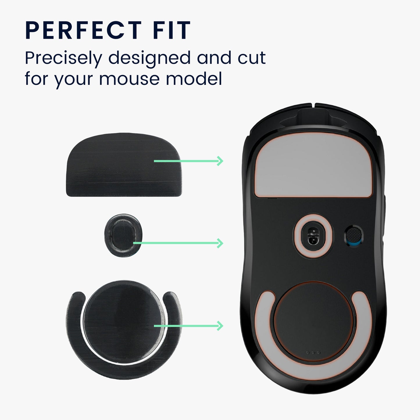 kwmobile Mouse Feet Stickers Compatible with Logitech G PRO X Superlight 2 Replacement Glides Mouse Feet Precision Fit Mouse Glides