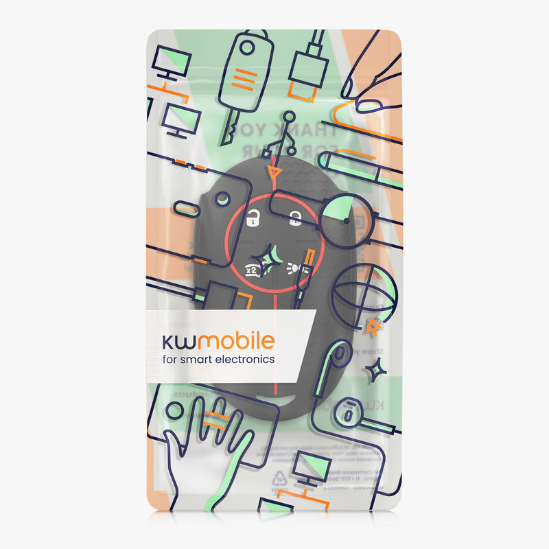 kwmobile Car Key Protection Case Compatible with Fiat 500E 4-Button Car Key Cover