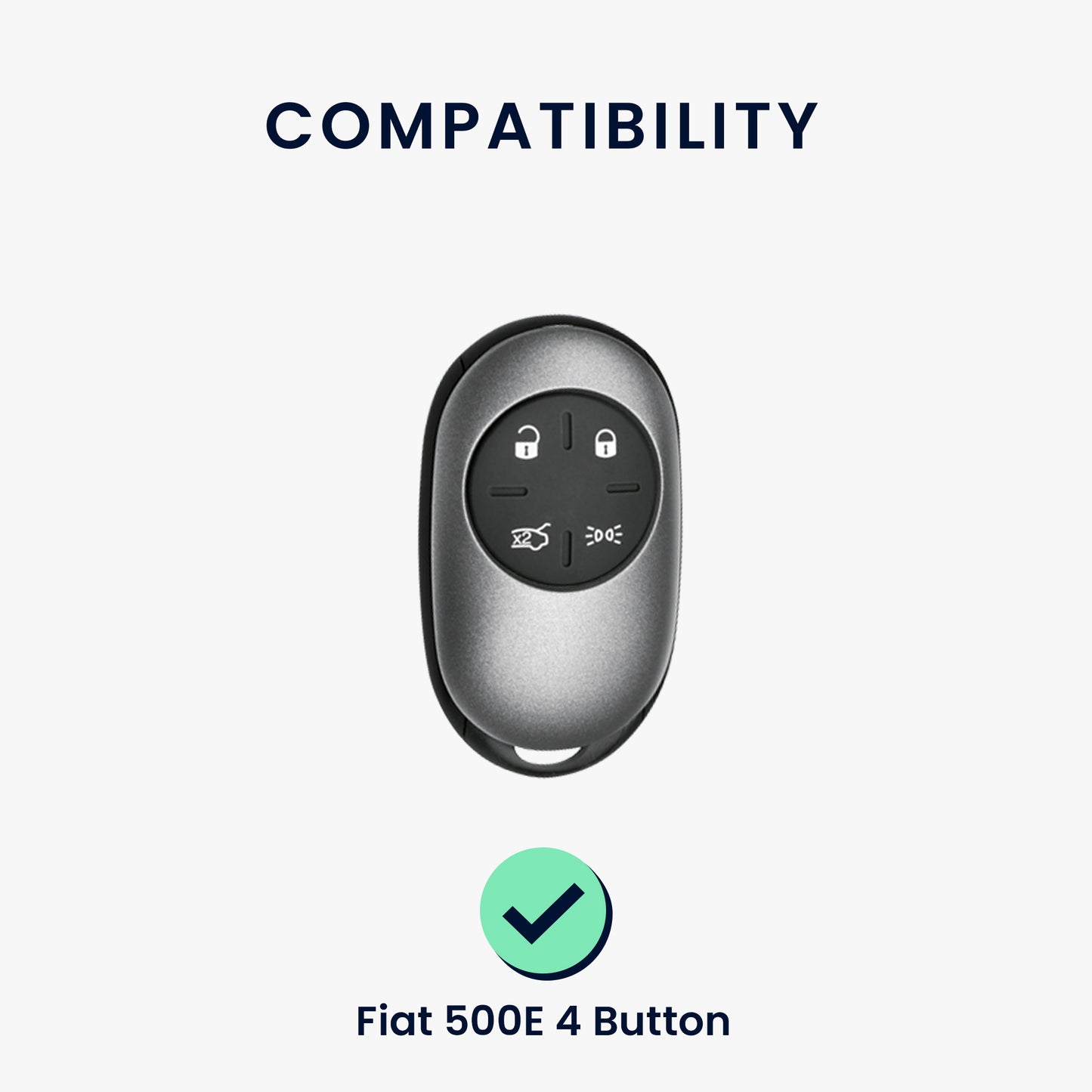 kwmobile Car Key Protection Case Compatible with Fiat 500E 4-Button Car Key Cover