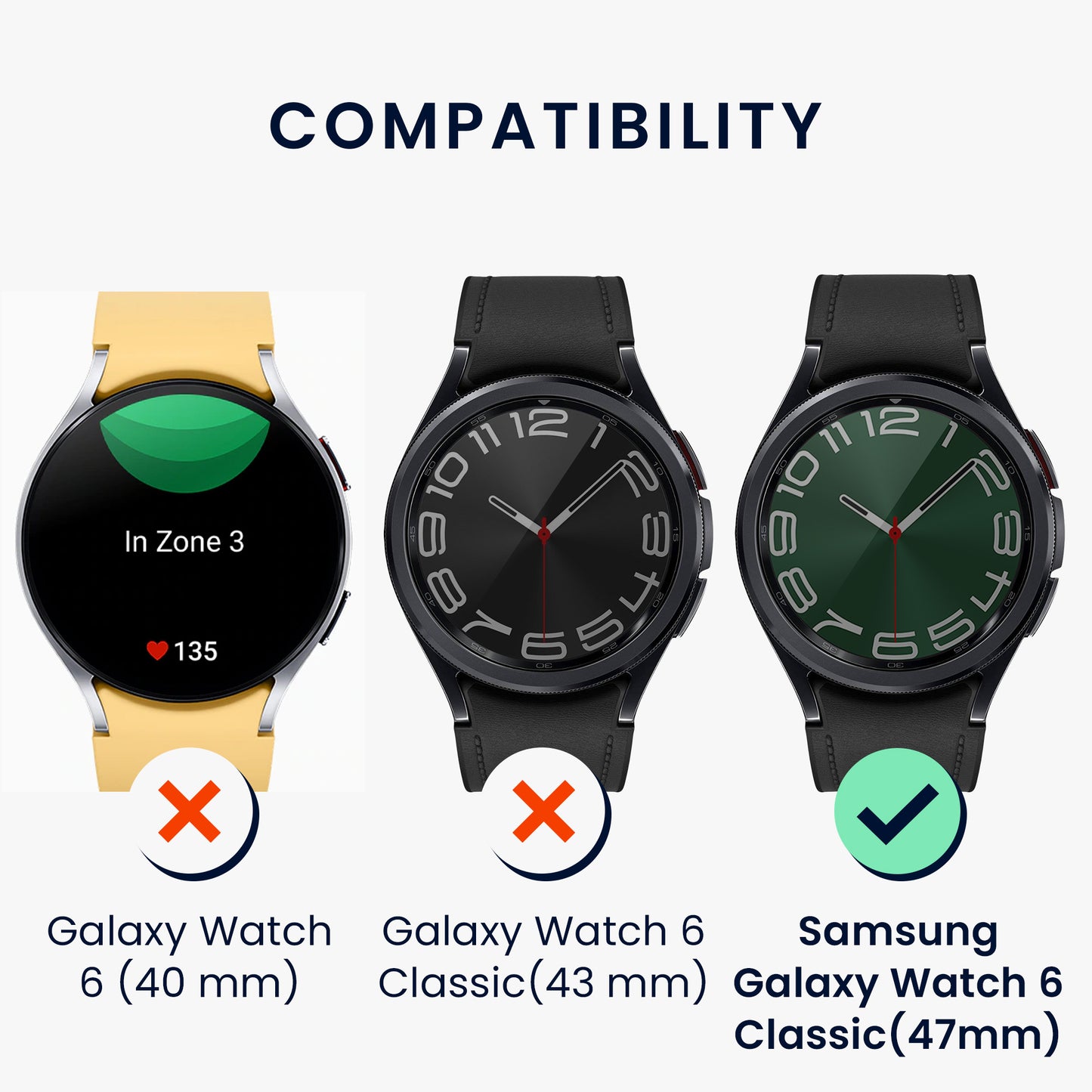 Bezel compatible with Samsung Galaxy Watch 6 Classic 47mm