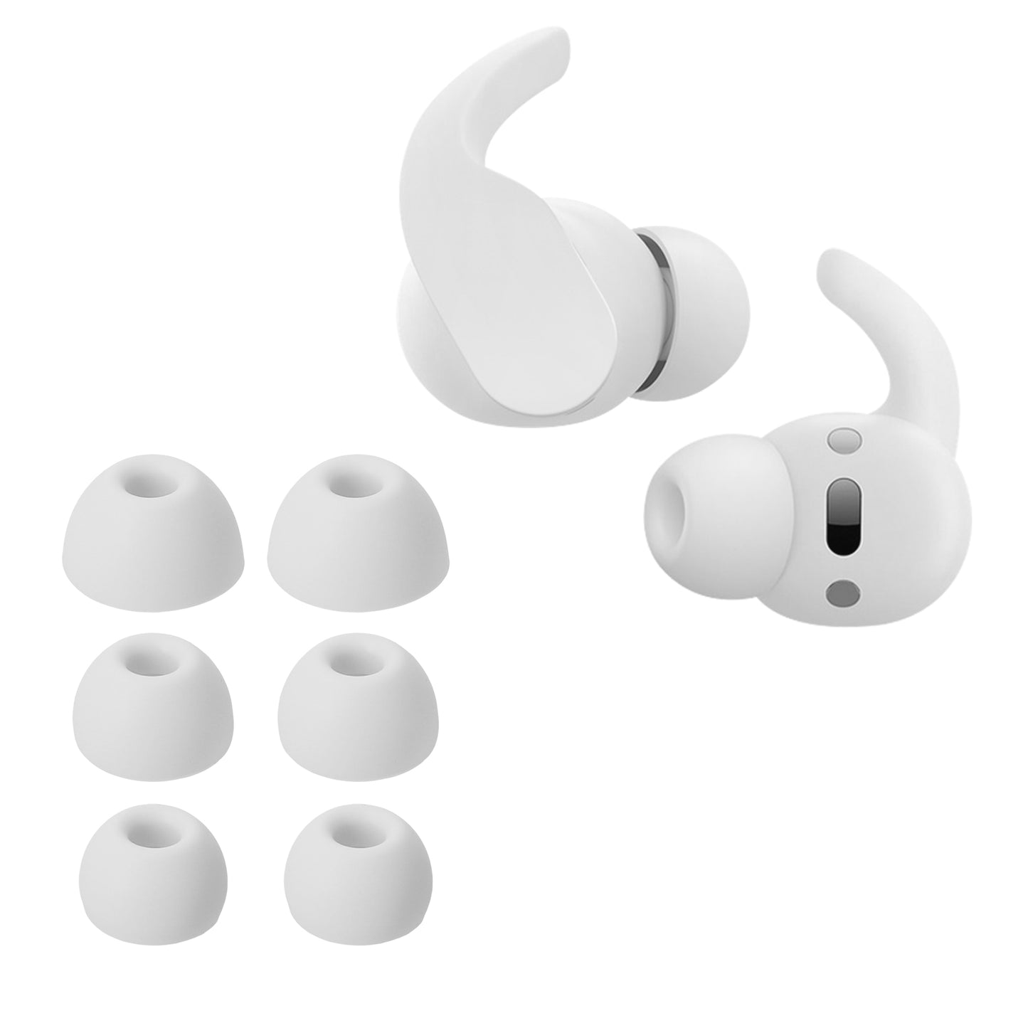 kwmobile 6x Polster kompatibel mit Beats Fit Pro - 3 Größen - Silikon Ohrstöpsel In-Ear Kopfhörer Weiß  