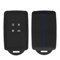 kwmobile Silikon Autoschlüssel Schutzhülle kompatibel mit Renault 4-Tasten Smartkey Autoschlüssel (nur Keyless Go) Hülle - Wabendesign Schlüsselhülle - Schwarz Blau Schwarz  [dsg02]