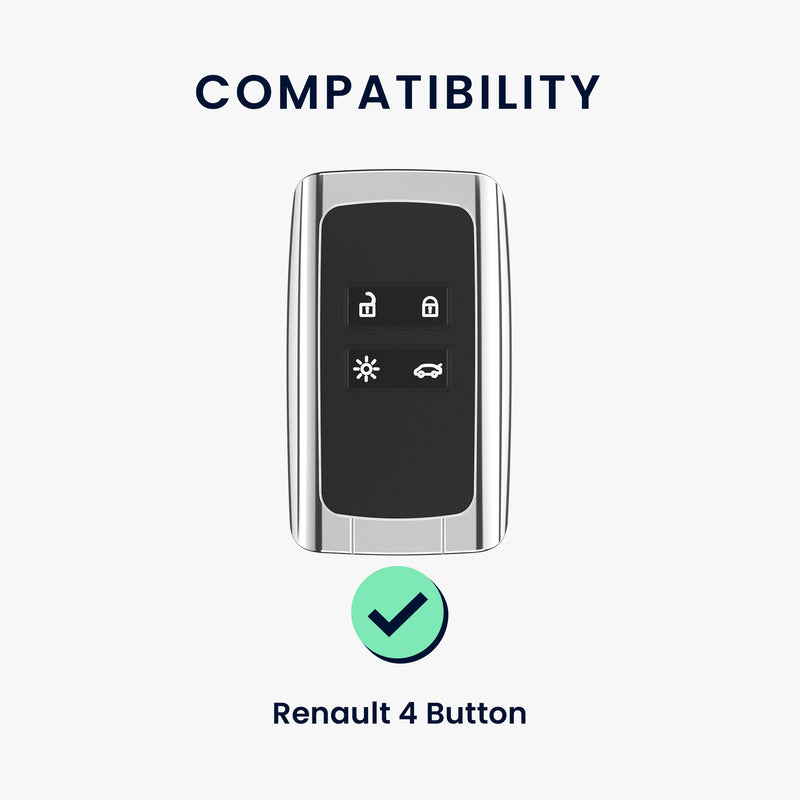kwmobile Premium Car Key Cover compatible with Renault 4-Button Smart Key (Keyless Go Only) - Key Fob Case