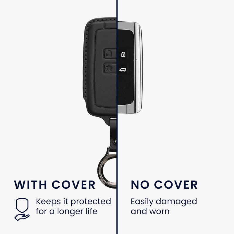 kwmobile Premium Car Key Cover compatible with Renault 4-Button Smart Key (Keyless Go Only) - Key Fob Case