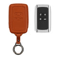 kwmobile Premium Leder Autoschlüssel Schutzhülle kompatibel mit Renault 4-Tasten Smartkey Autoschlüssel (nur Keyless Go) Hülle - Schlüssel Tasche - Braun Braun  [dsg02]