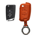 kwmobile Premium Car Key Protective Cover compatible with VW Golf 7 MK7 3-Button Car Key Case - Key Pouch