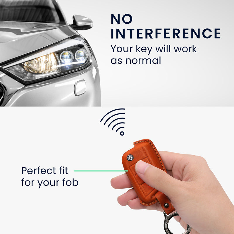 kwmobile Premium Car Key Protective Cover compatible with VW Golf 7 MK7 3-Button Car Key Case - Key Pouch