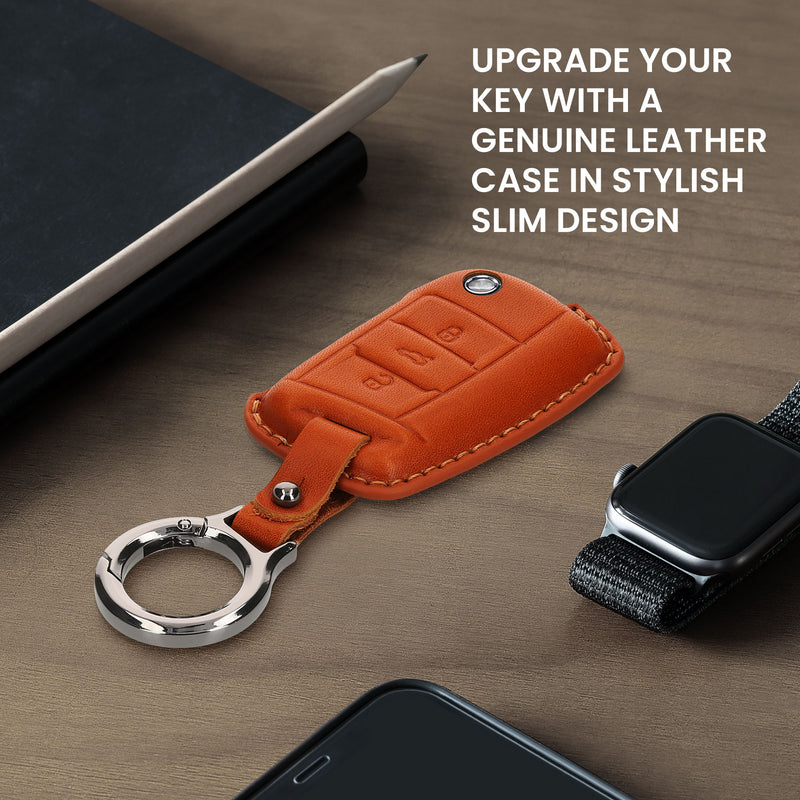 kwmobile Premium Car Key Protective Cover compatible with VW Golf 7 MK7 3-Button Car Key Case - Key Pouch