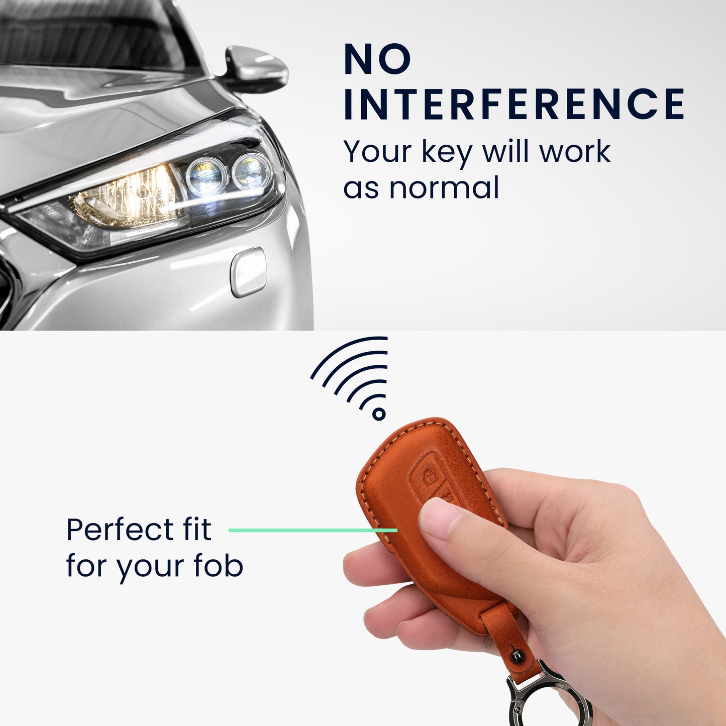 kwmobile Premium Car Key Shell Compatible with VW Golf 8 3-Button Car Key Case - Key Cover