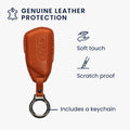 kwmobile Premium Car Key Shell Compatible with VW Golf 8 3-Button Car Key Case - Key Cover