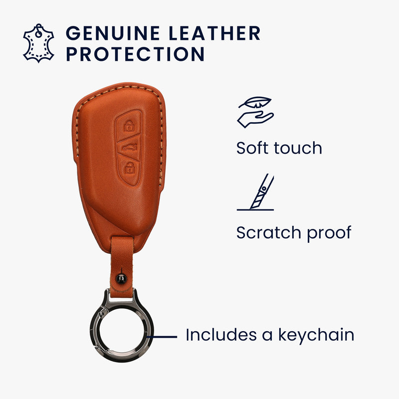 kwmobile Premium Car Key Shell Compatible with VW Golf 8 3-Button Car Key Case - Key Cover