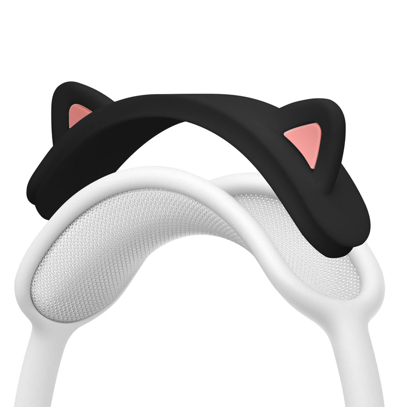 kwmobile Katzenohren Kopfband Abdeckung kompatibel mit Apple AirPods Max - Cat Ear Stirnband Polster - Kopfhörer Aufsatz in Schwarz Pink Schwarz  [dsg02]