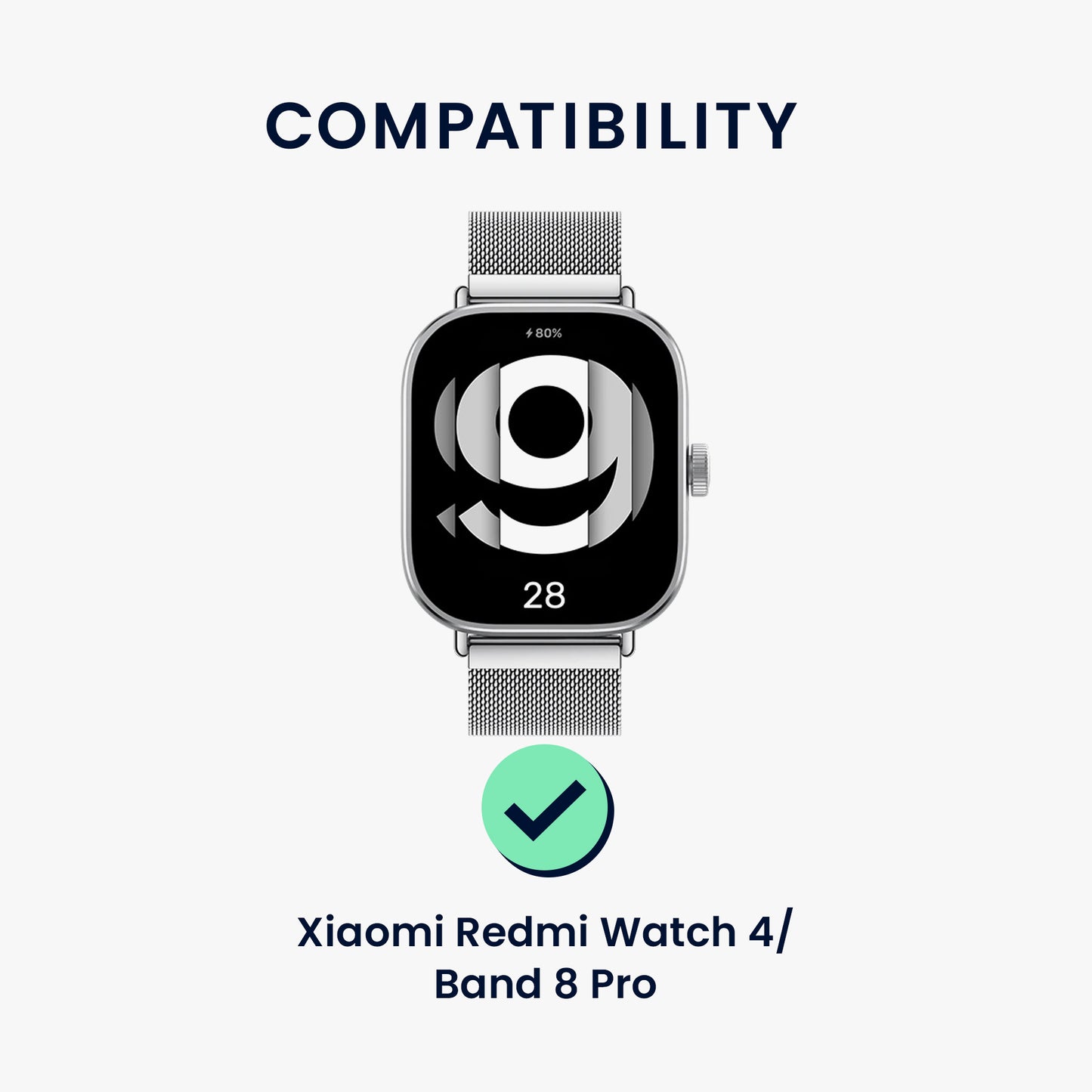 kwmobile Metal Adapter with 20mm Band Width Compatible with Xiaomi Smart Band 8 Pro / Band 9 Pro / Redmi Watch 5 / Redmi Watch 4 Watch Strap Smartwatch Strap Connector Adapter Set