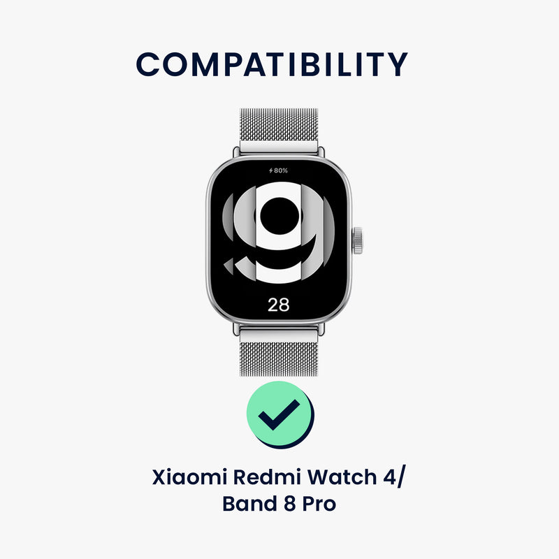 kwmobile Metal Adapter with 20mm Band Width Compatible with Xiaomi Smart Band 8 Pro / Band 9 Pro / Redmi Watch 5 / Redmi Watch 4 Watch Strap Smartwatch Strap Connector Adapter Set