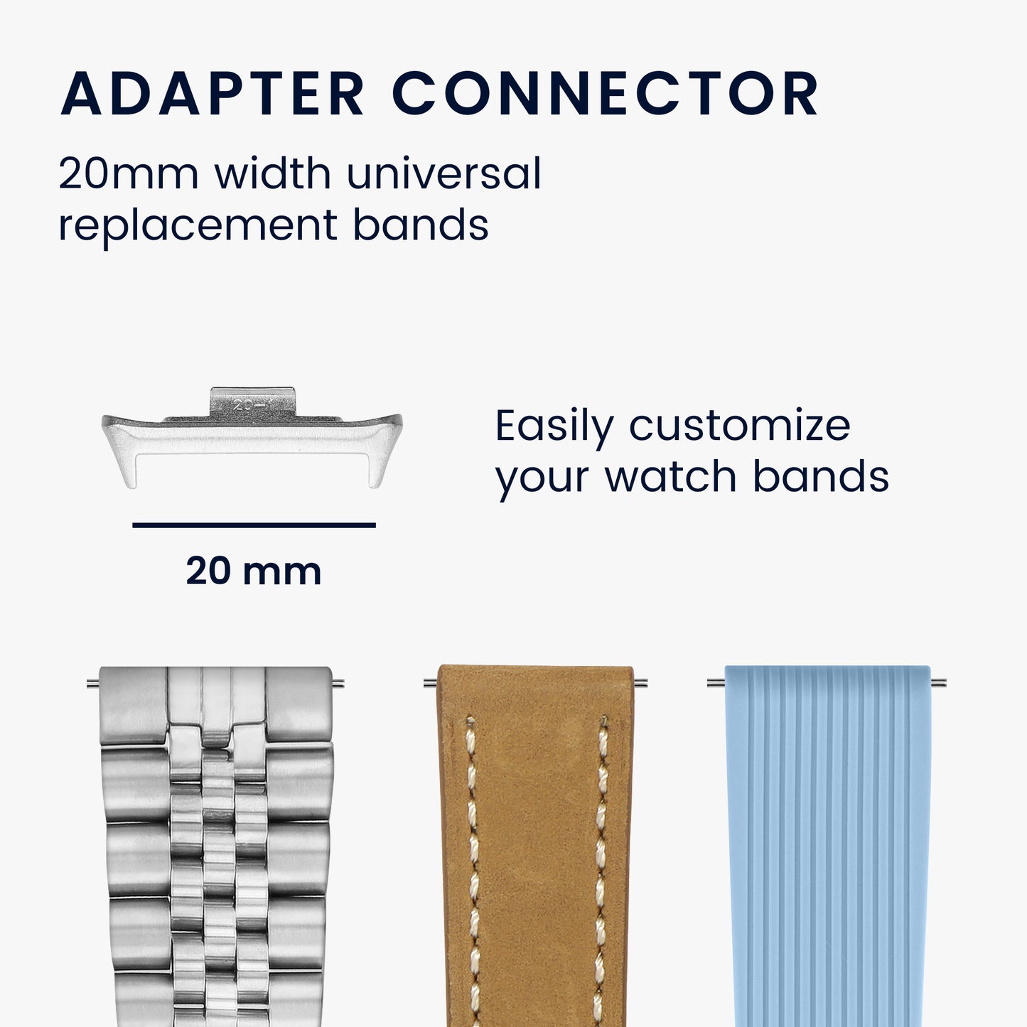 kwmobile Metal Adapter with 20mm Band Width Compatible with Xiaomi Smart Band 8 Pro / Band 9 Pro / Redmi Watch 5 / Redmi Watch 4 Watch Strap Smartwatch Strap Connector Adapter Set